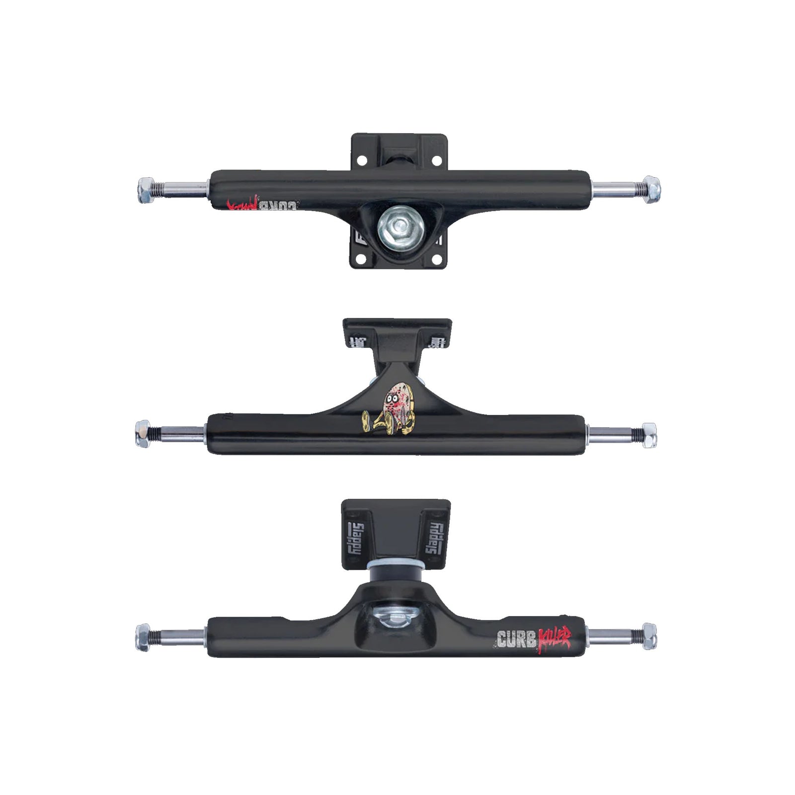 Slappy ST1 Inverted Curb Killer Skateboard Trucks - 8.5"/Black