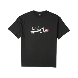 Quiksilver Young Guns Script Sticker Slap Men's S/S T-Shirt - Black