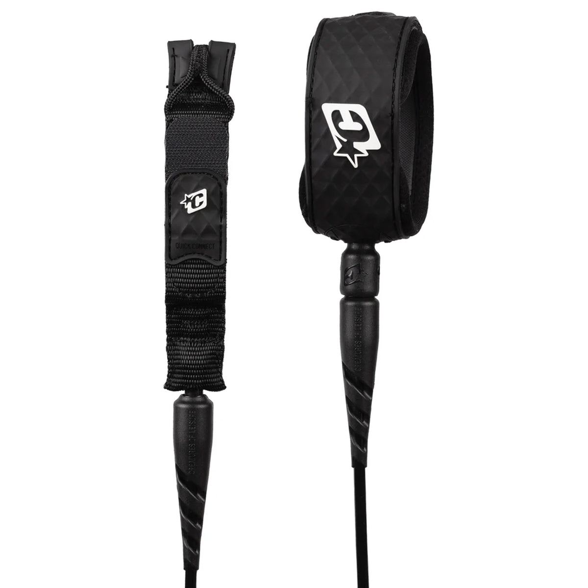 Creatures of Leisure Reliance 2.0 Lite Duty Surfboard Leash - 6'/Black Silver