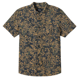O'Neill TRVLR Perforated Printed Standard Fit Men's S/S Dress Shirt - Black