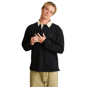 Rhythm Koa Rugby Men's L/S Polo Shirt - Black