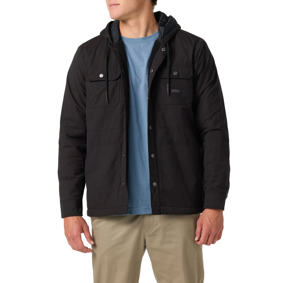 O'Neill TRVLR Royce Hooded Button-Up Men's L/S Jacket - Black