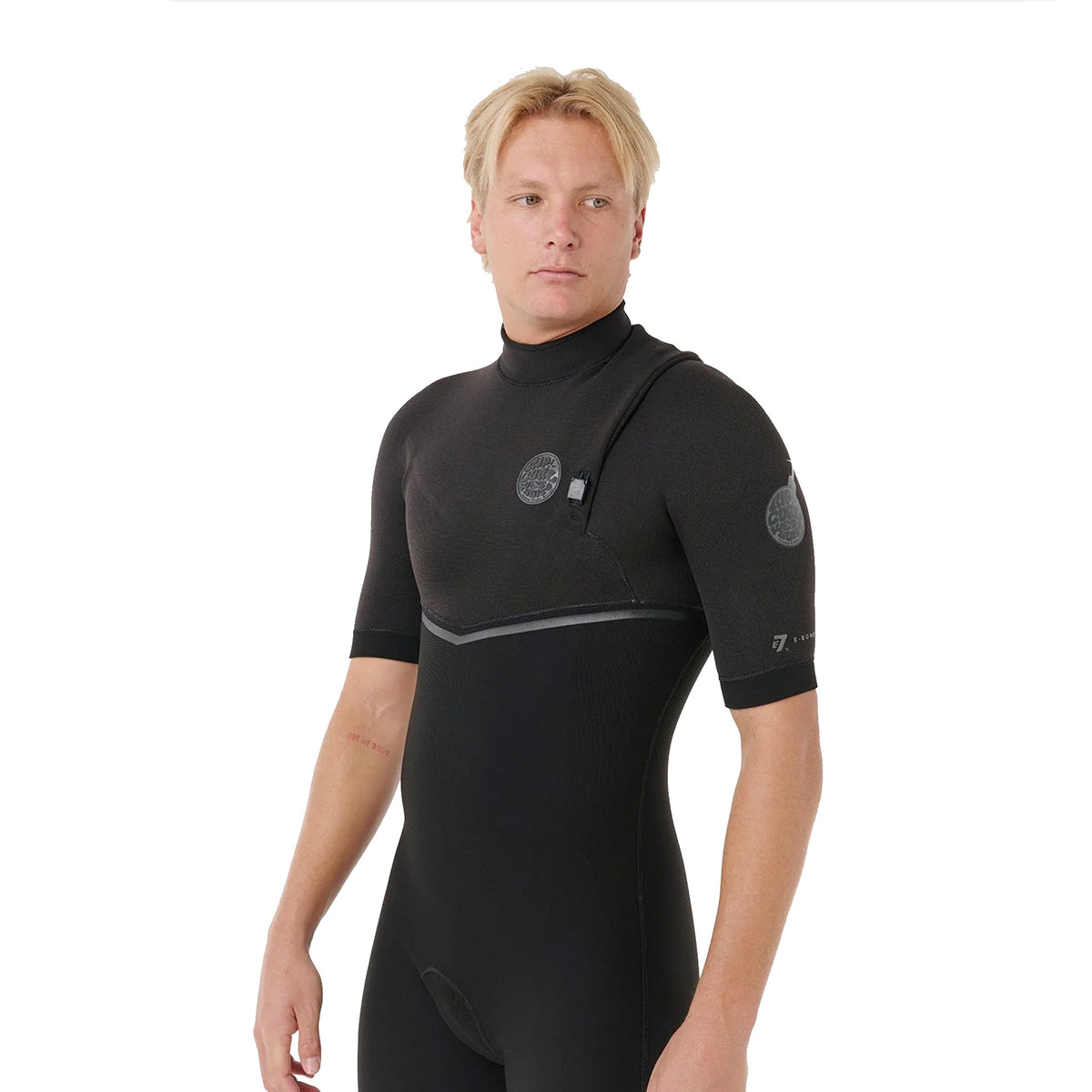 Rip Curl E-Bomb 2/2mm Zip Free Men's S/S Springsuit Wetsuit - Black