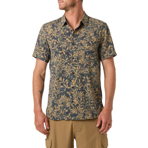 O'Neill TRVLR Perforated Printed Standard Fit Men's S/S Dress Shirt - Black