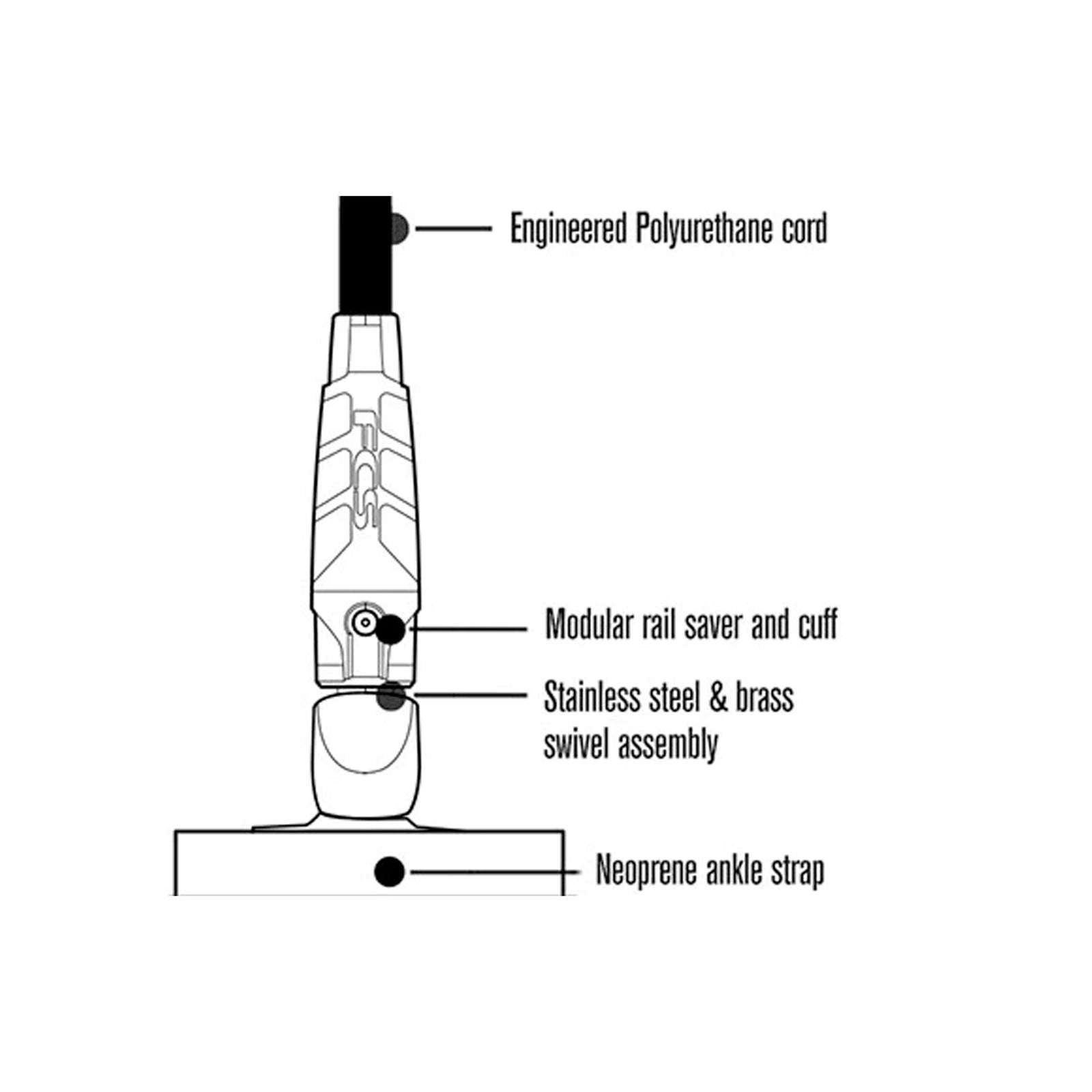 FCS Protect Big Wave Surfboard Leash - 8'/Black