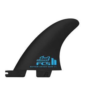 FCS II Mayhem Driver Quad Rear Surfboard Fins - Large/Blue