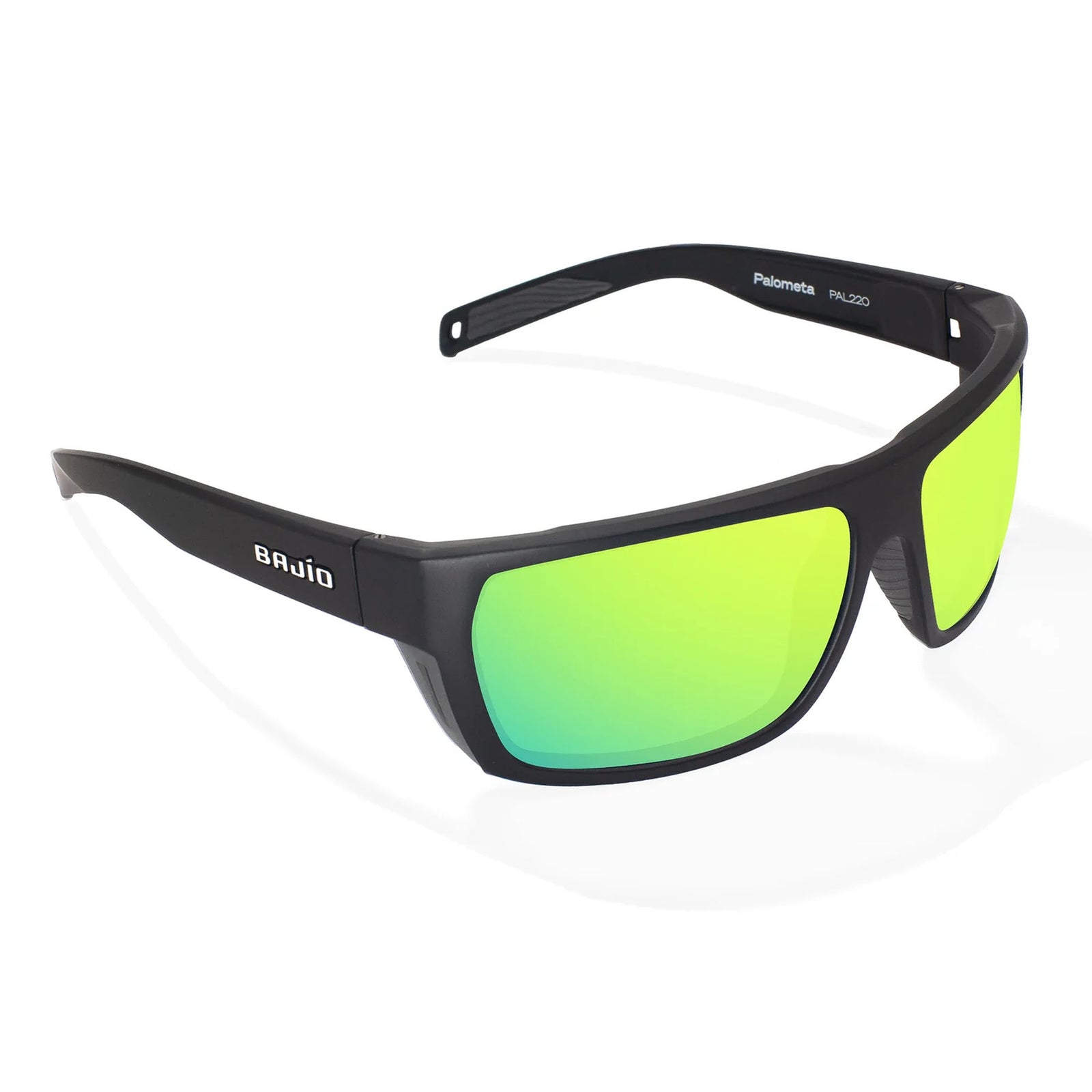 Bajio Palometa Medium Men's Sunglasses - Black Matte/Green Mirror Polarized