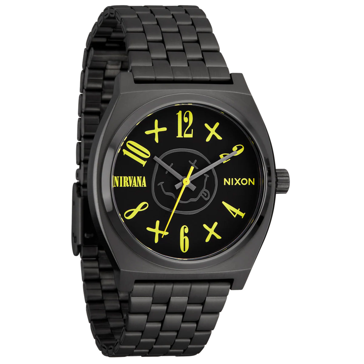 Nixon Nirvana Time Teller Men's Watch - Black Nirvana Smiley Face