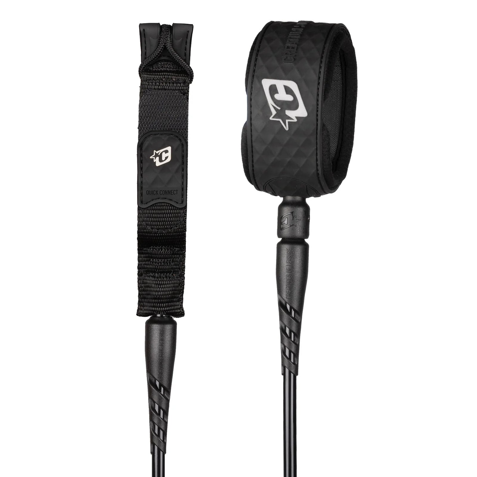 Creatures of Leisure Reliance 2.0 Standard Duty Surfboard Leash - 6'/Black Silver