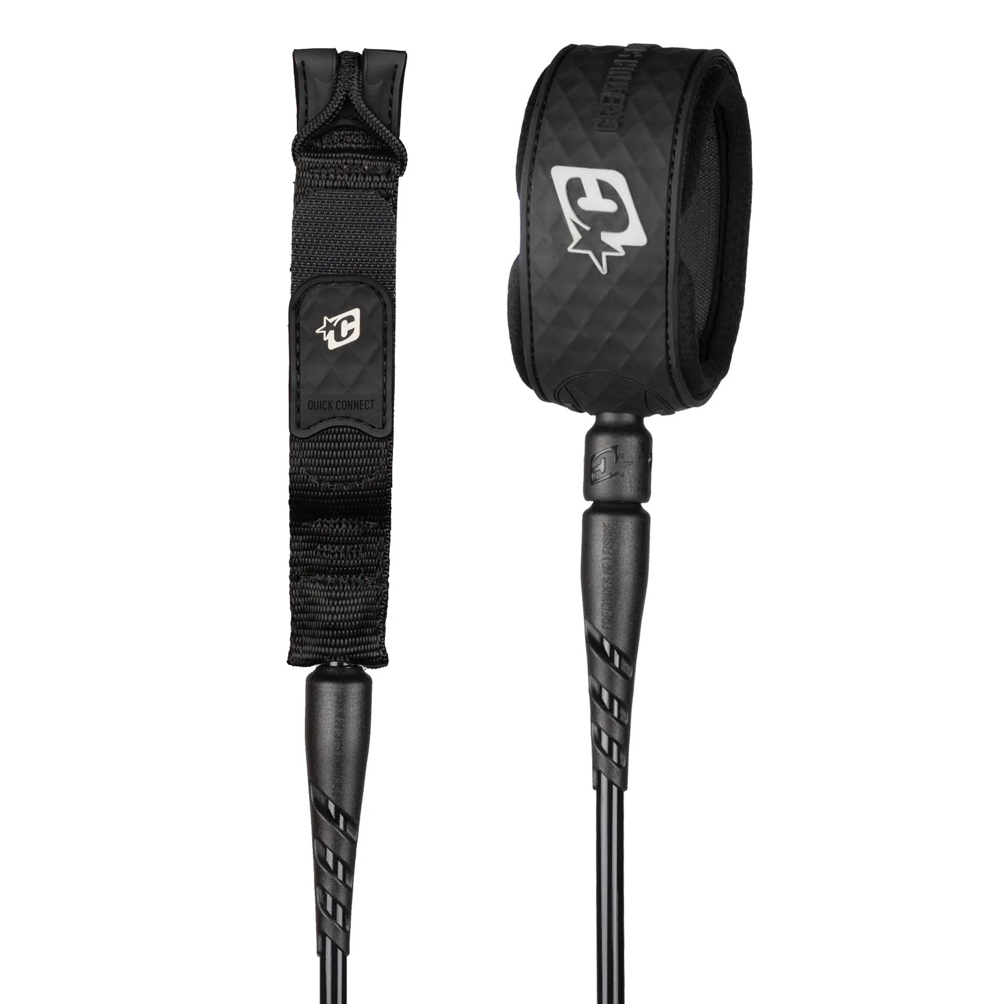 Creatures of Leisure Reliance 2.0 Standard Duty Surfboard Leash - 6'/Black Silver