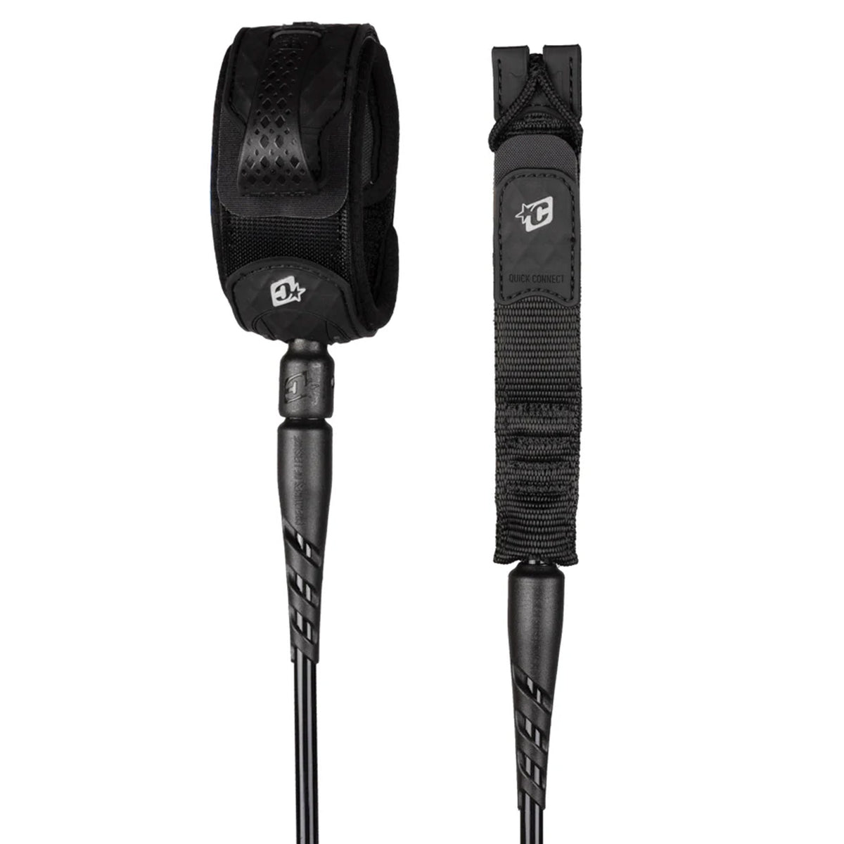 Creatures of Leisure Reliance 2.0 Standard Duty Surfboard Leash - 8'/Black Silver