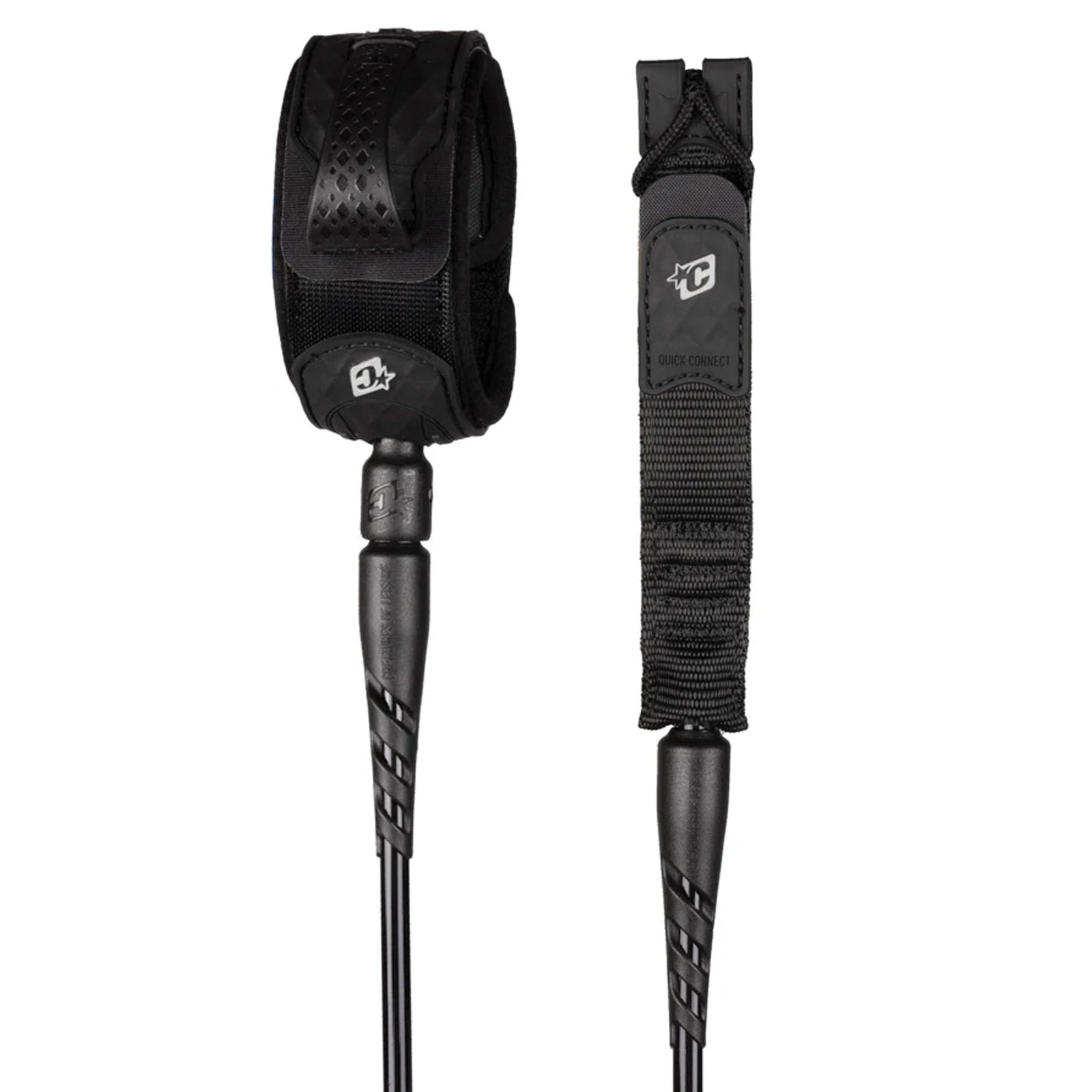 Creatures of Leisure Reliance 2.0 Standard Duty Surfboard Leash - 7'/Black Silver