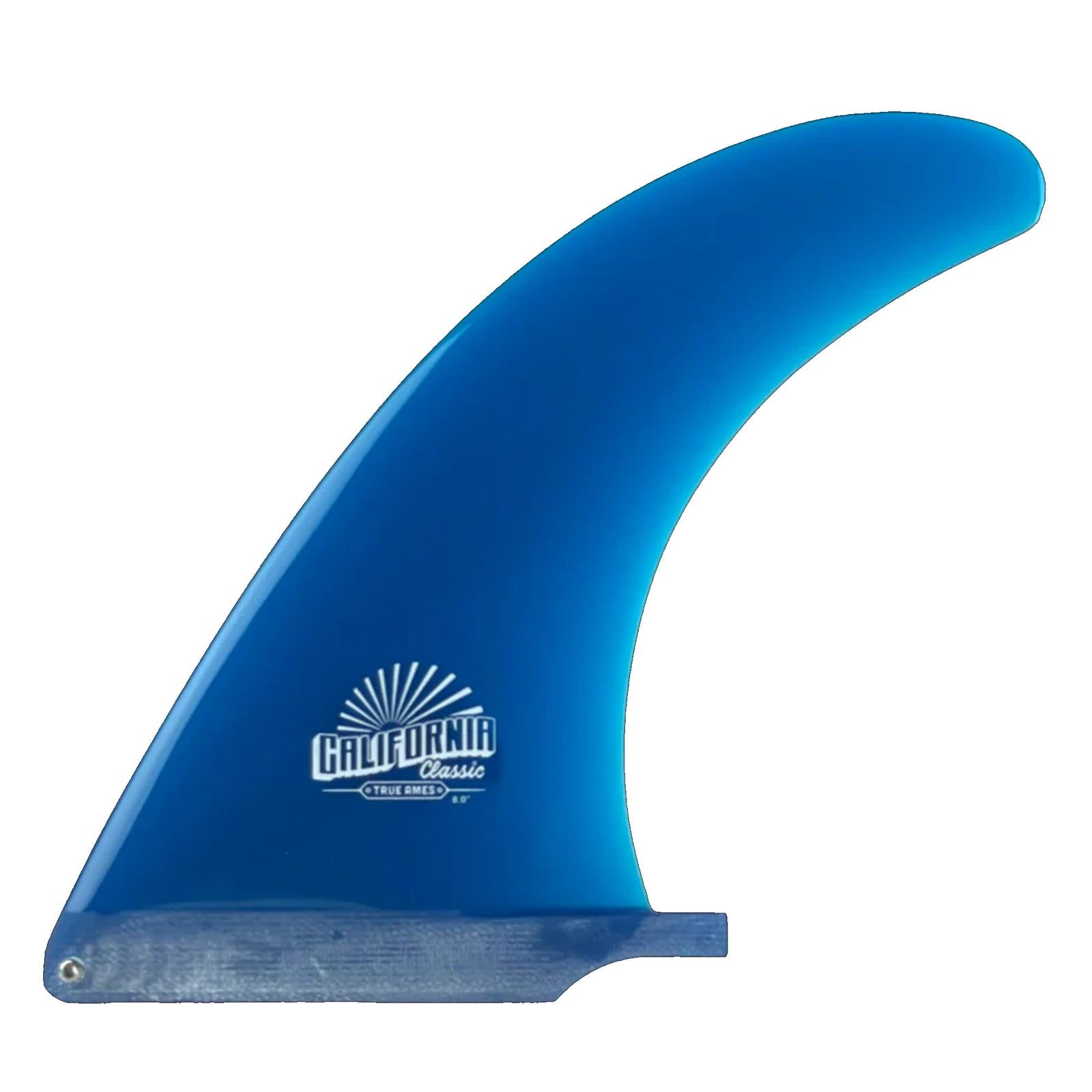 True Ames California Classic Longboard Fin - 7.5"/Blue