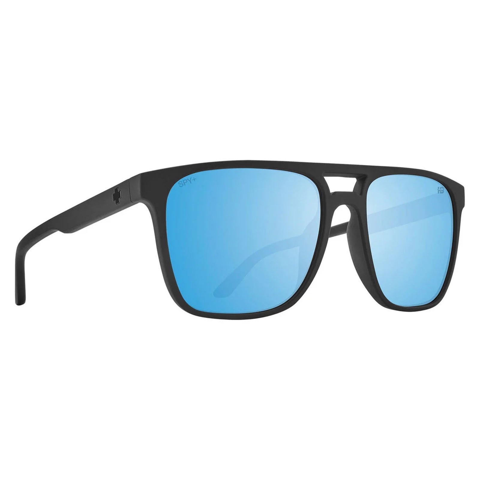Spy Czar Men's Sunglasses - Matte Black/Happy Boost Ice Blue Mirror Polarized