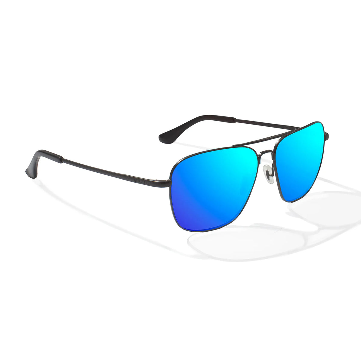Bajio Snipes Large Women's Sunglasses - Black Matte/Blue Mirror Polarized