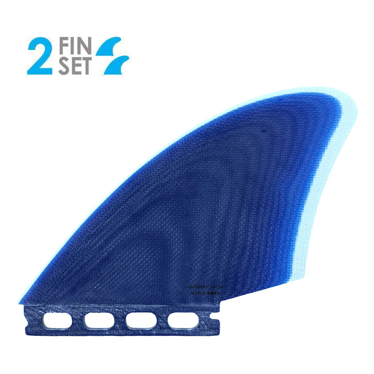 True Ames Gephart 70/30 Keel Twin Futures Surfboard Fins - Blue