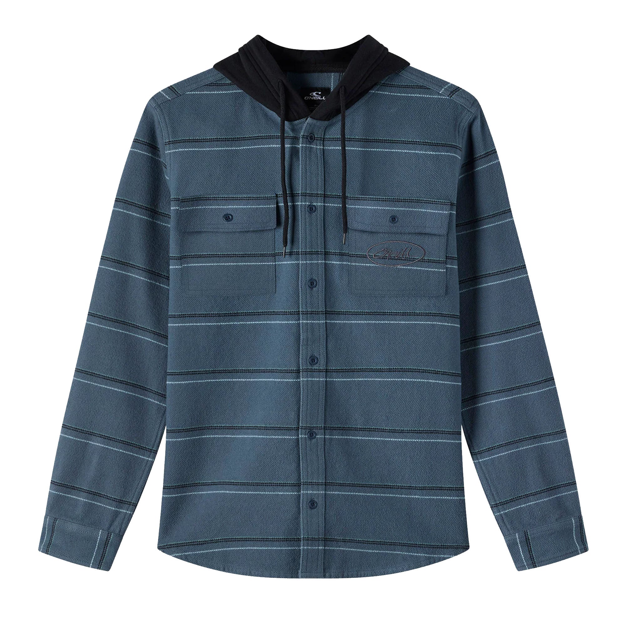 O'Neill Archer Hooded Men's L/S Flannel - Dark Slate