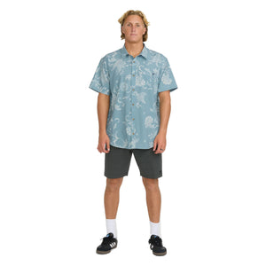 Billabong Cabana Short Sleeve Woven Men's S/S Dress Shirt - Blue Fog