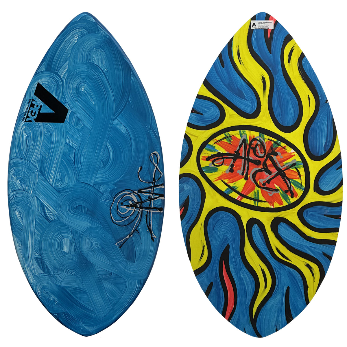 Apex AVAC 41" Skimboard - Blue Swirl/Yellow Sun