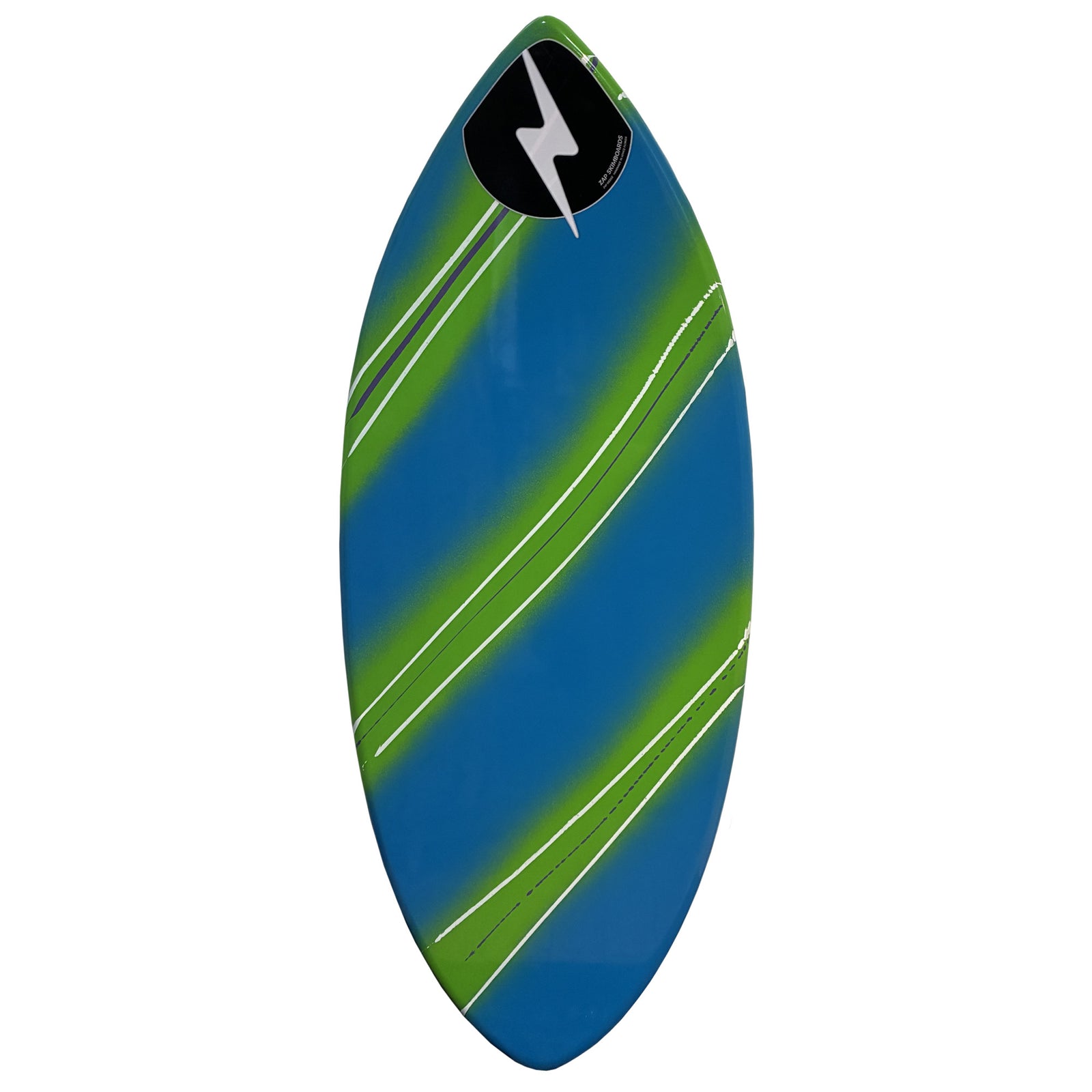 Zap Large Wedge 49" Skimboard - Blue/Green Stripes
