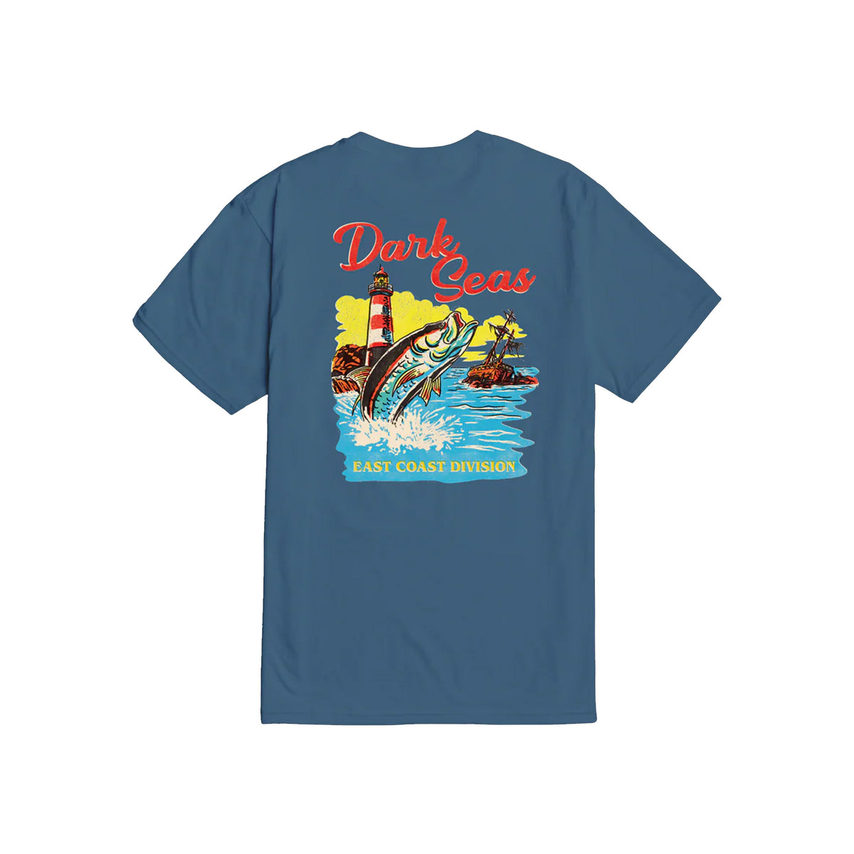 Dark Seas East Coast Water Decal Men's S/S T-Shirt - Blue Jean