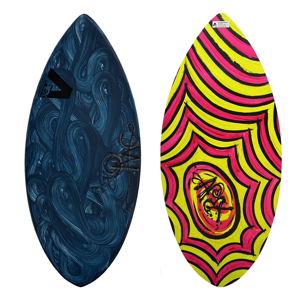 Apex AVAC 46" Skimboard - Navy Swirl/Neon Web