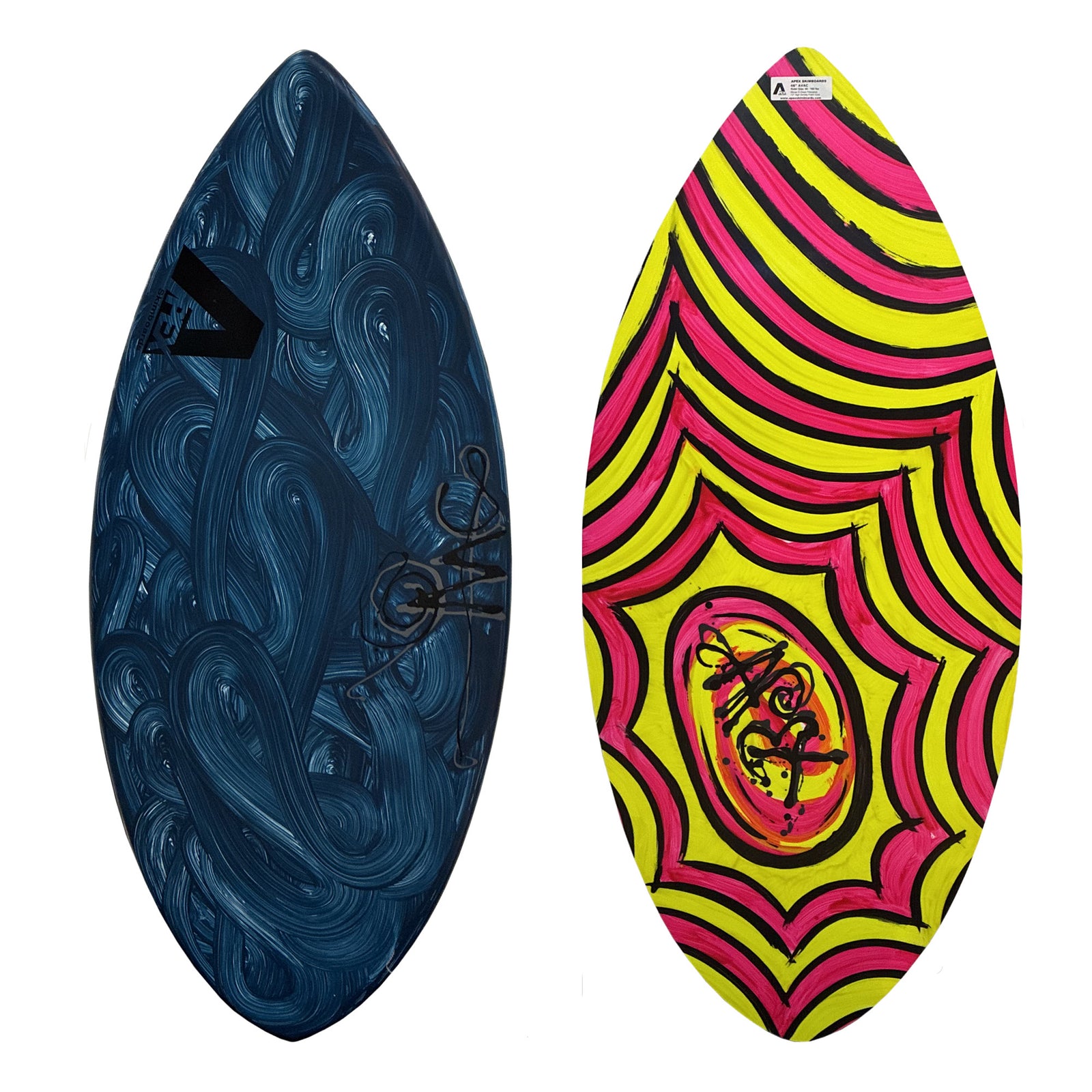 Apex AVAC 46" Skimboard - Navy Swirl/Neon Web