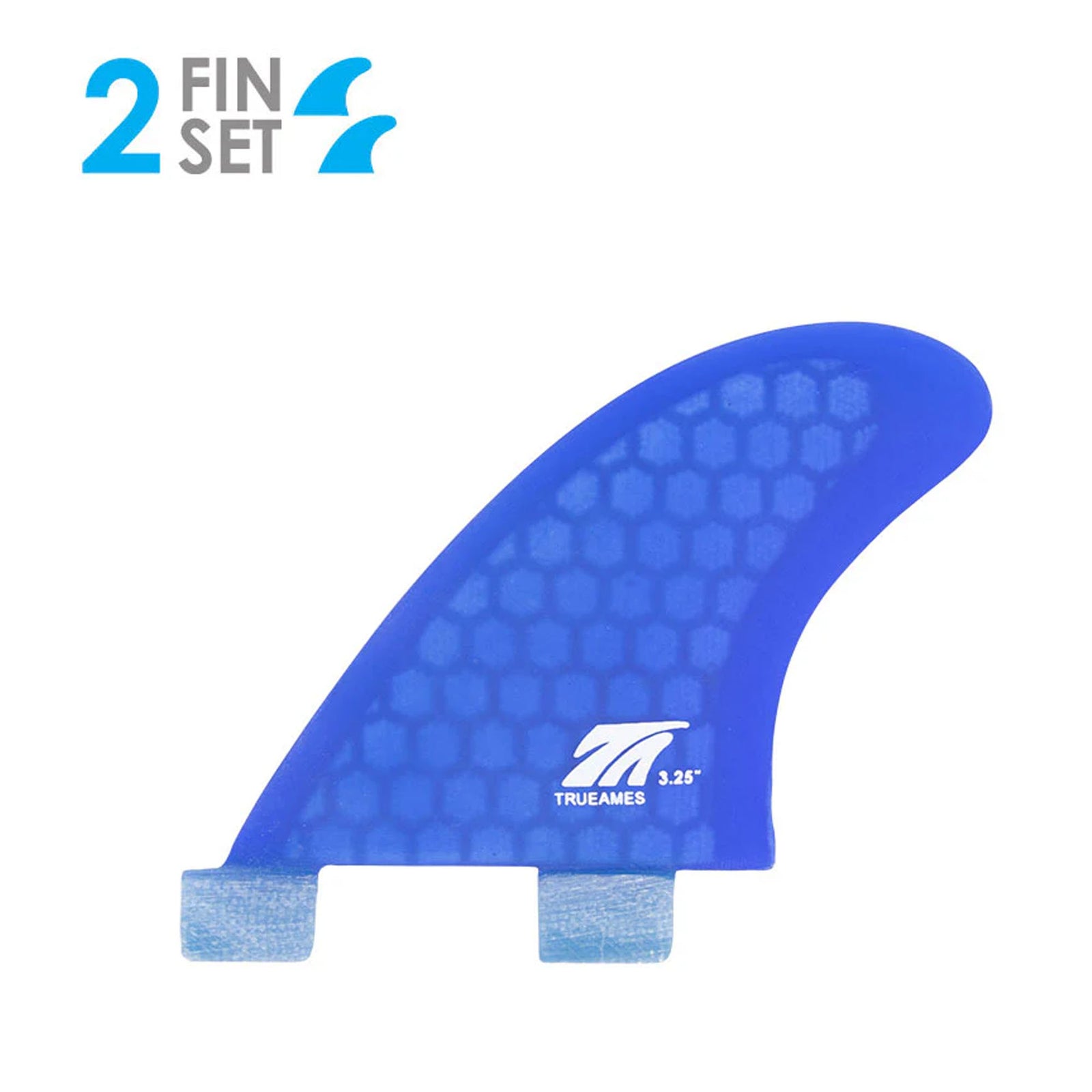 True Ames Side Bite Hexcore FCS Fins - 3.25"/Blue