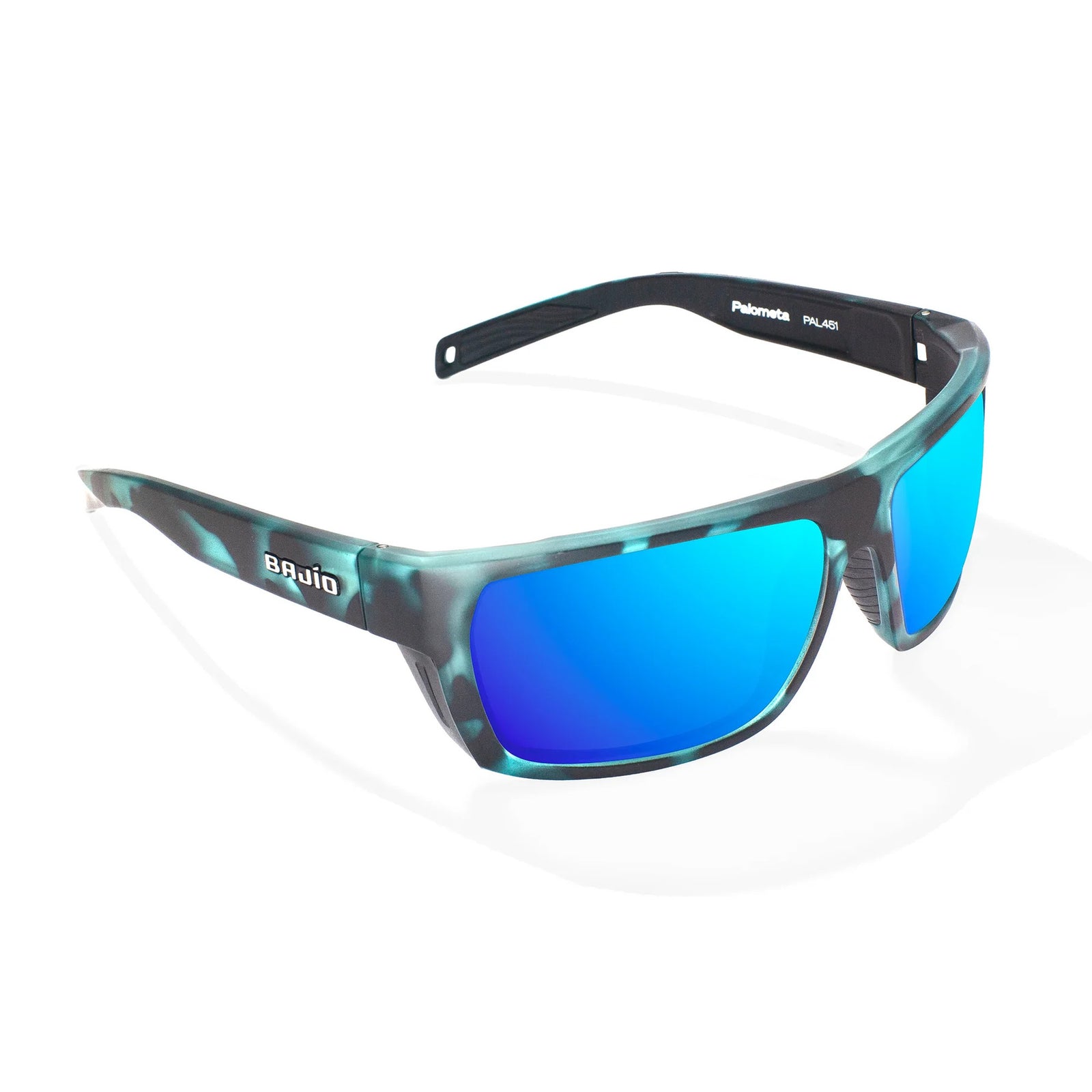 Bajio Palometa Medium Men's Sunglasses - Blue Water Matte/Blue Mirror Polarized