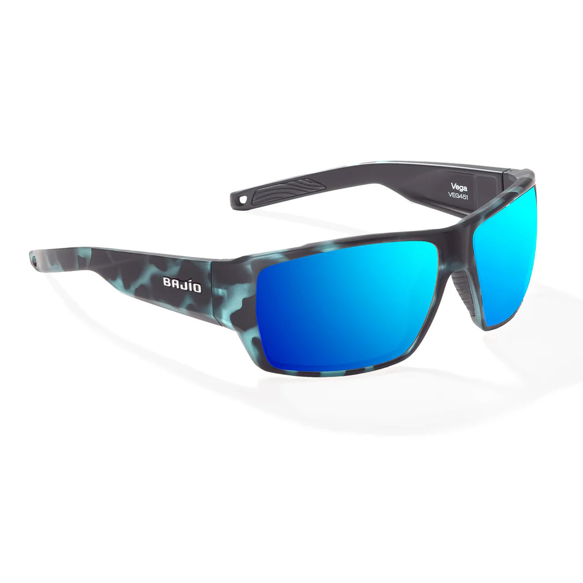 Bajio Vega Large Men's Sunglasses - Blue Water Matte/Blue Mirror Polarized