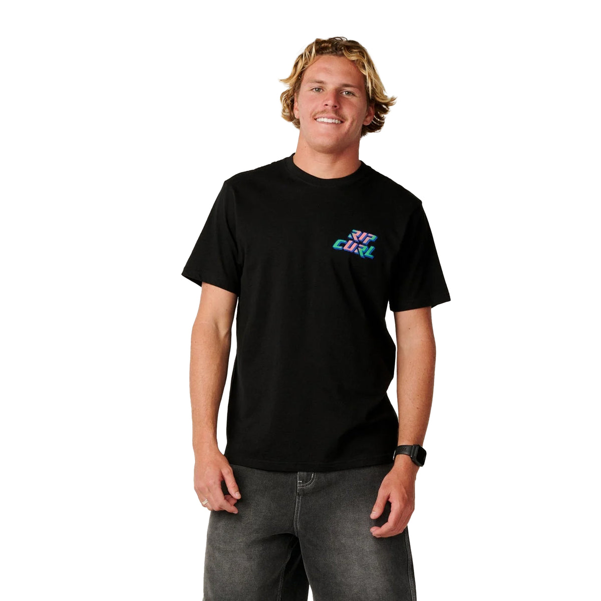 Rip Curl Burner Relaxed Men's S/S T-Shirt - Black