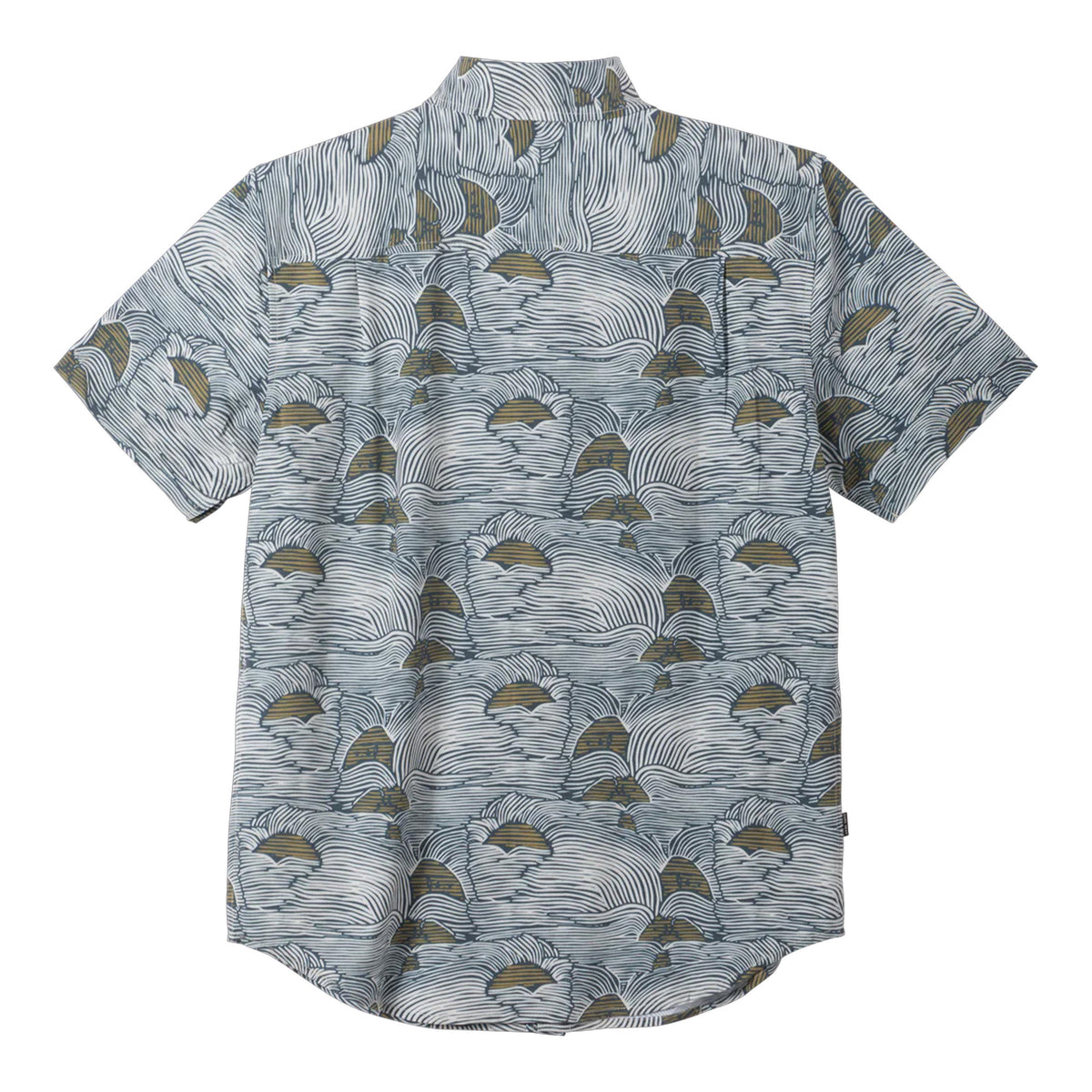 Dark Seas Bobby Woven Men's S/S Dress Shirt - Navy/Gold