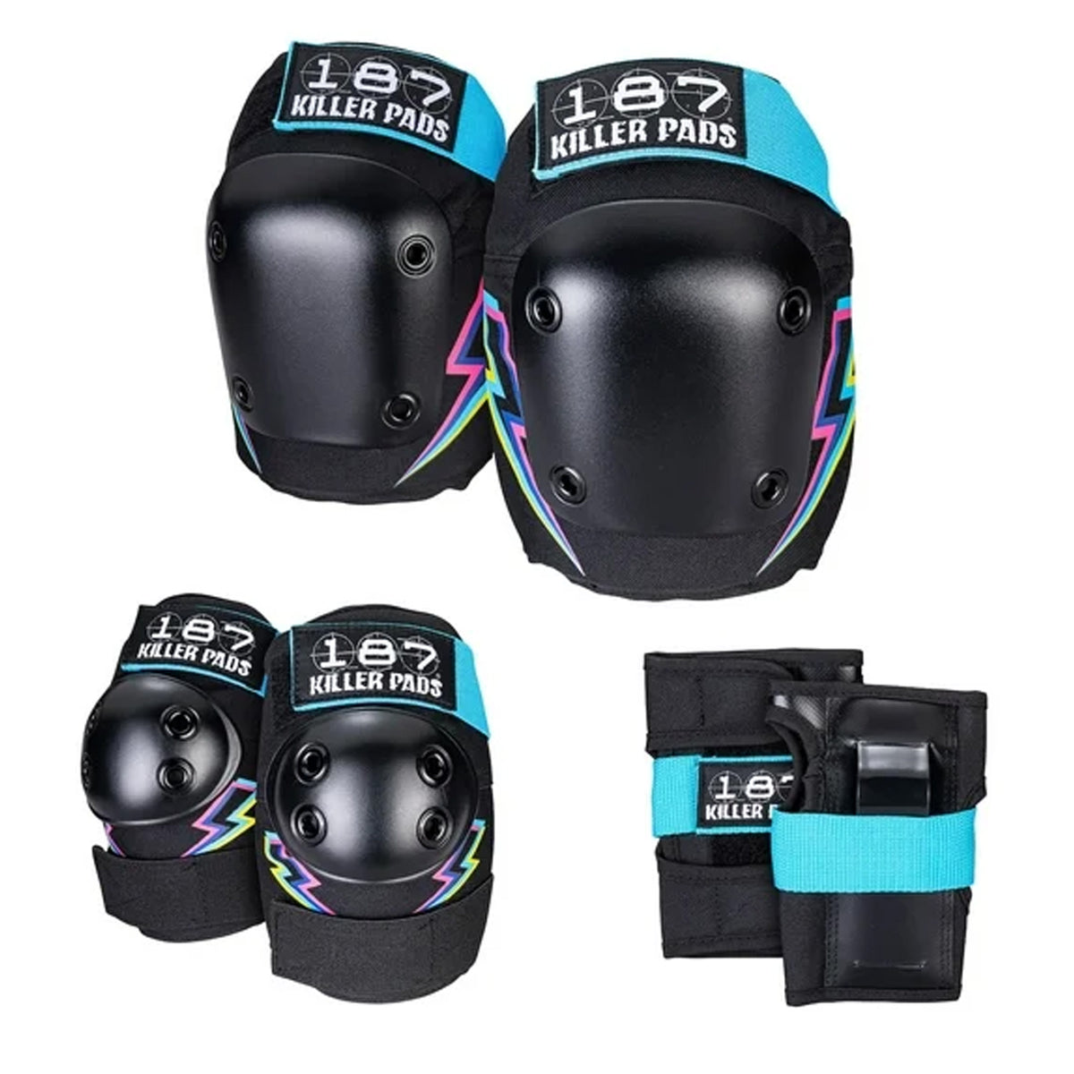 187 Killer Pads 6-Pack Jr Youth Combo Pack - Electric Bolt
