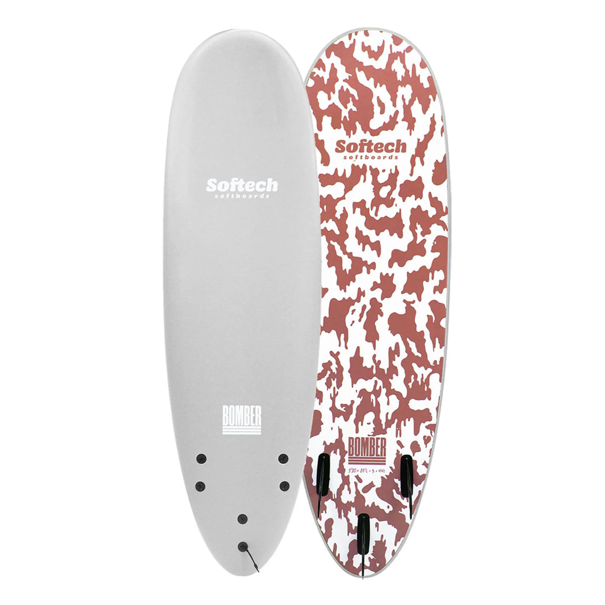 Softech Bomber 6'4 Soft Surfboard - Grey/Dust Red