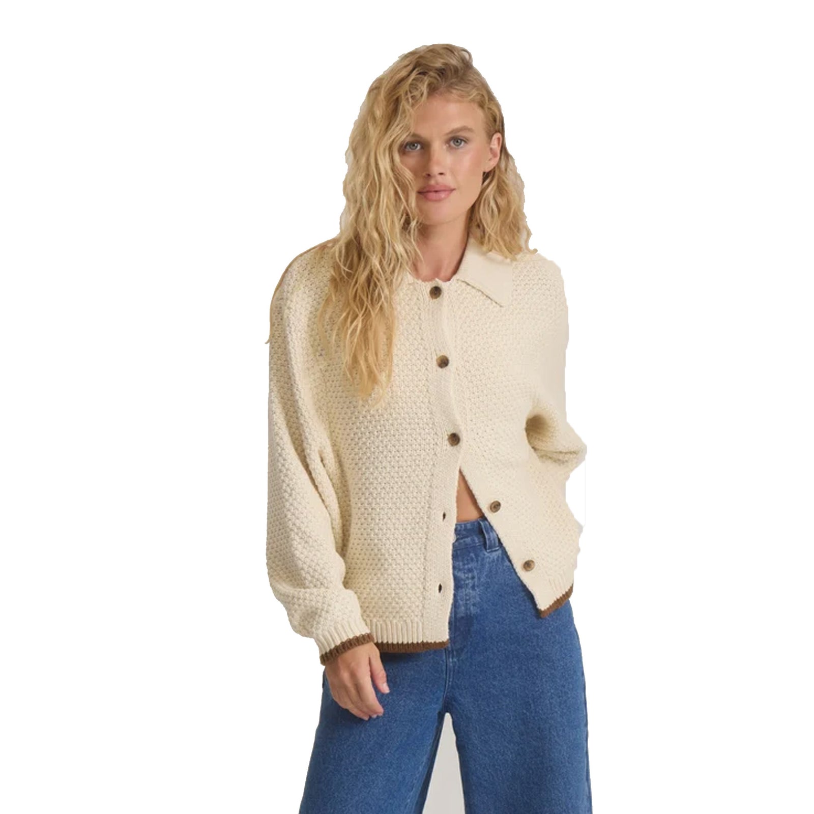 Roark Open Roads Cardigan Women's L/S Sweater - Bone