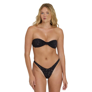 Billabong Eye On You Hanky Tie Bandeau Women's Bikini Top - Black Pebble