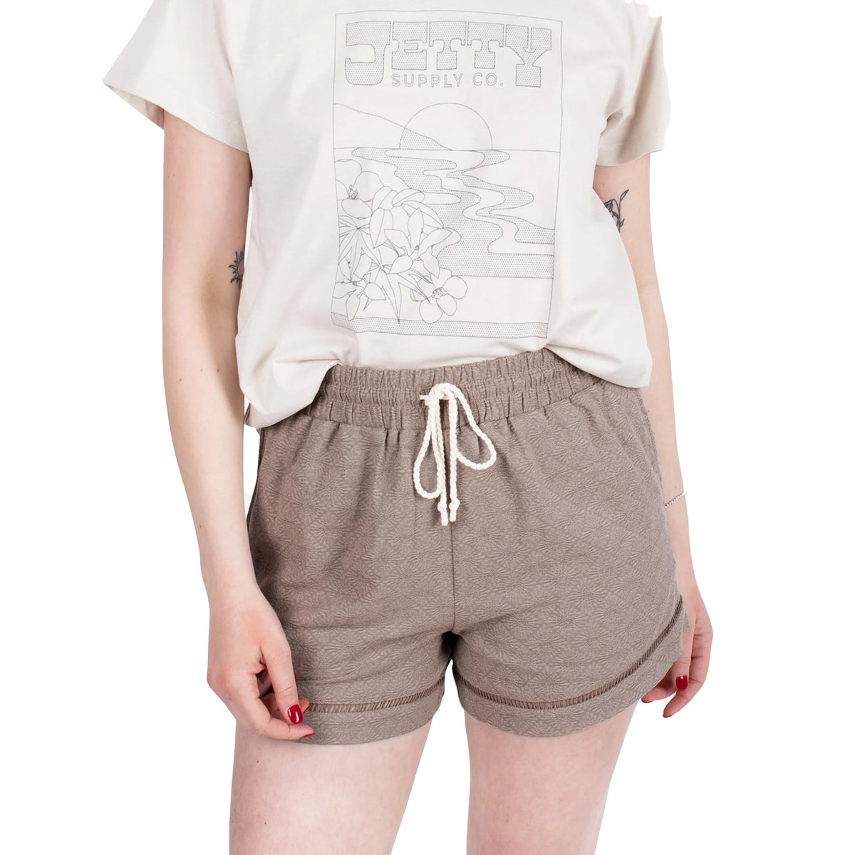 Jetty Jacquard Dune Women's Walkshorts - Brown