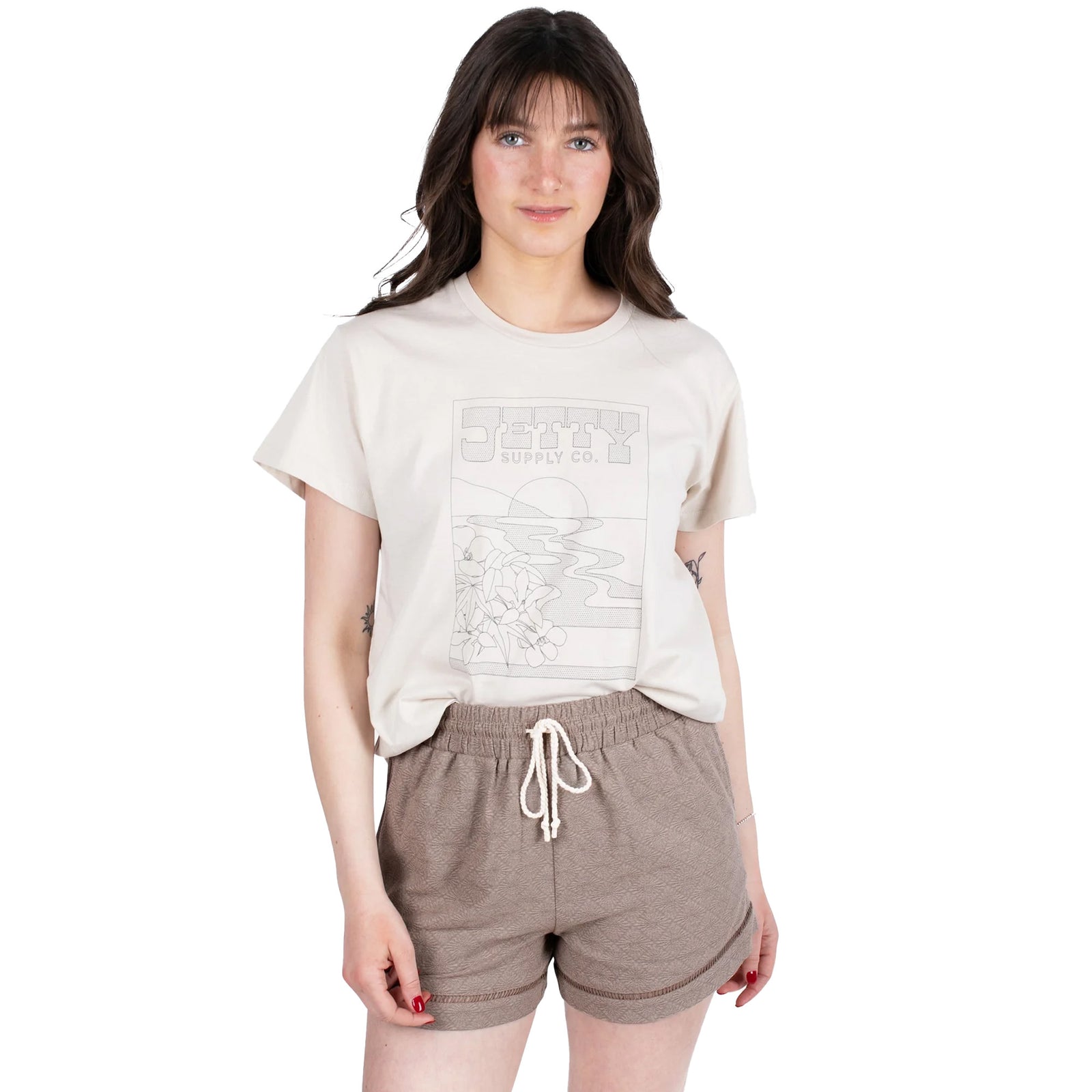 Jetty Jacquard Dune Women's Walkshorts - Brown