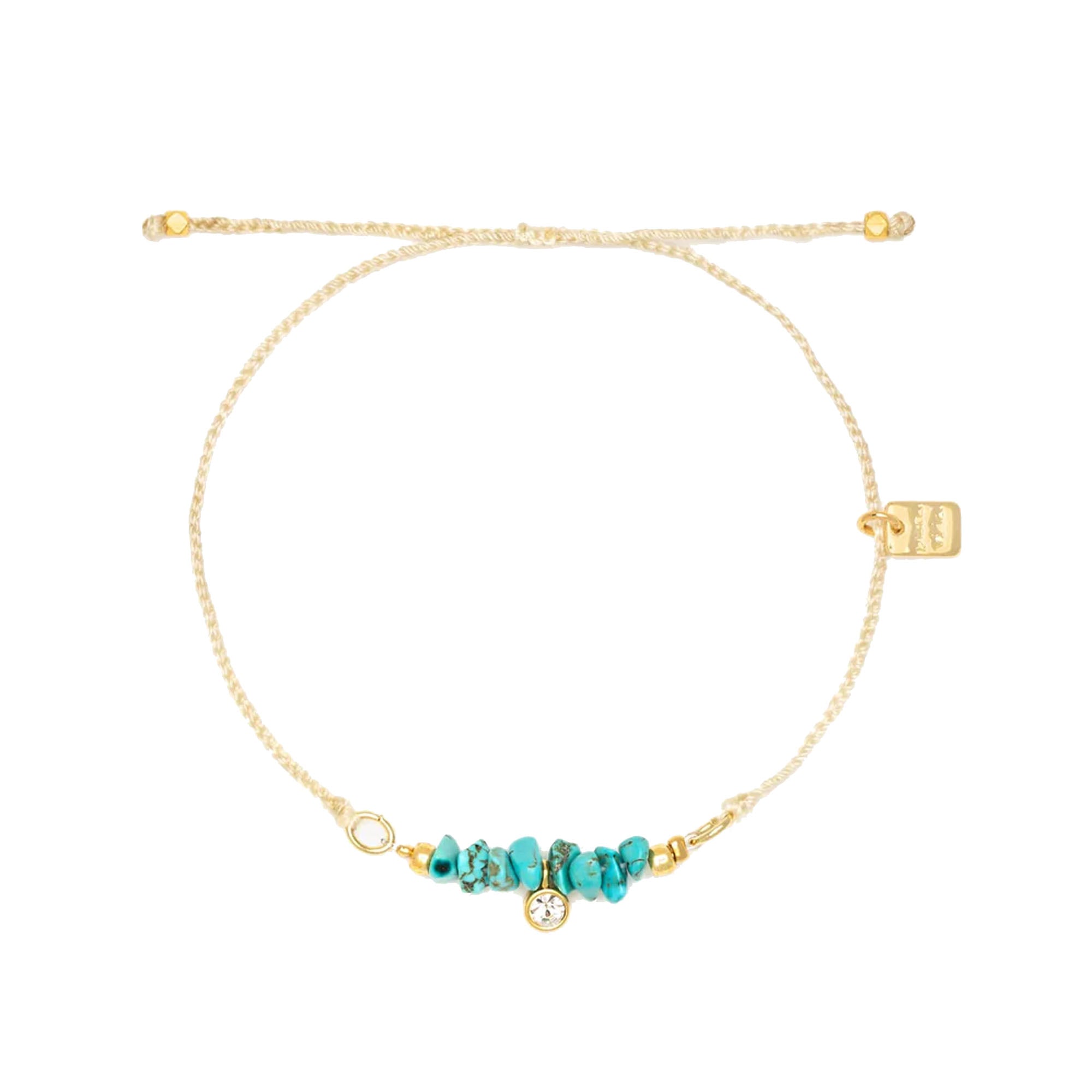 Pura Vida Dainty Turquoise Bead Charm Bracelet