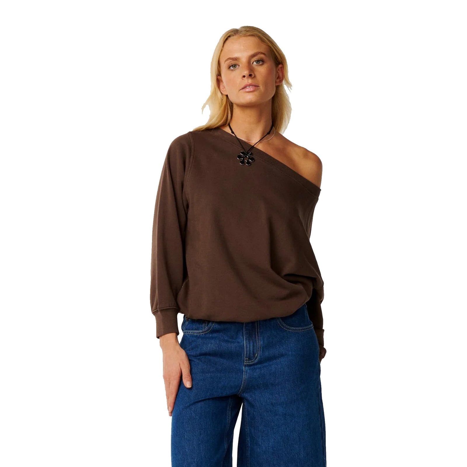 Rip Curl Paraiso Off Shoulder Crew Men's L/S Sweater - Brown