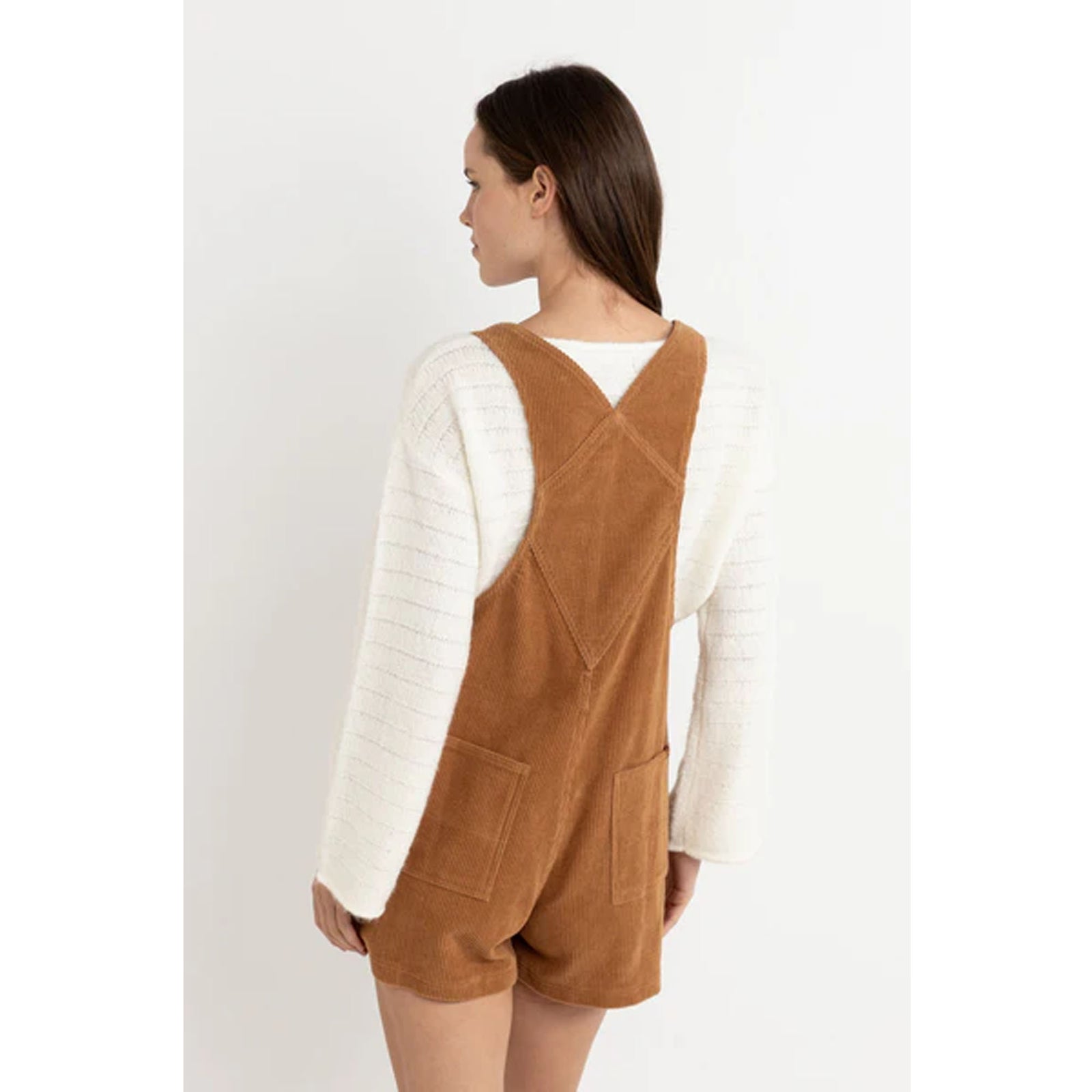 Rhythm Cord Tide Short Women's Overalls - Brown