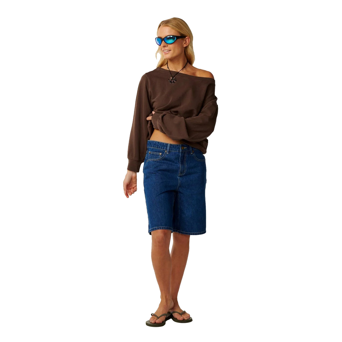 Rip Curl Paraiso Off Shoulder Crew Men's L/S Sweater - Brown