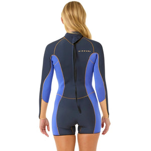 Rip Curl Dawn Patrol Back Zip 2/2mm Women's Springsuit Wetsuit - Blue Slate