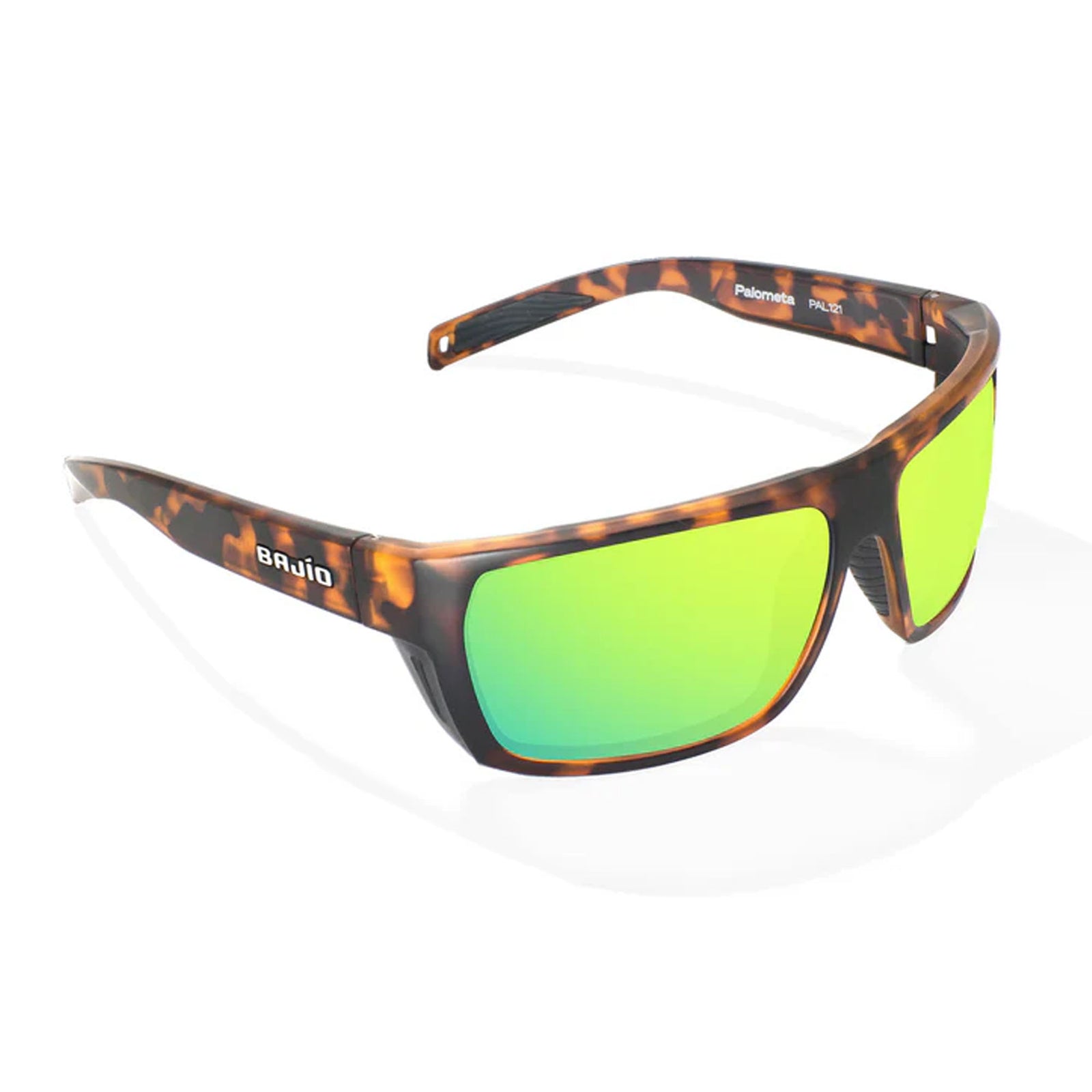 Bajio Palometa Medium Men's Sunglasses - Brown Tortoise Matte/Green Mirror Polarized