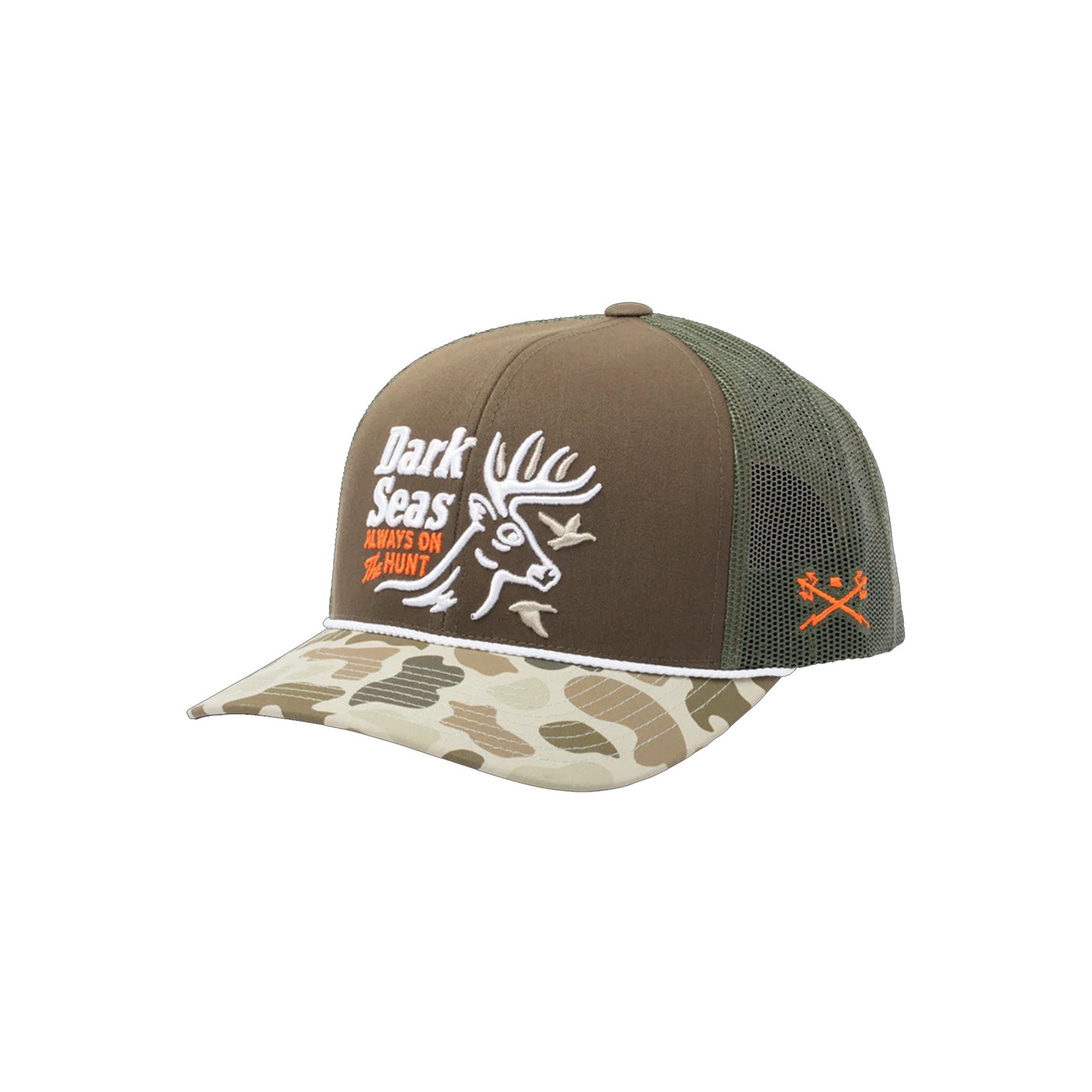 Dark Seas Bucked Men's Hat - Olive Camo