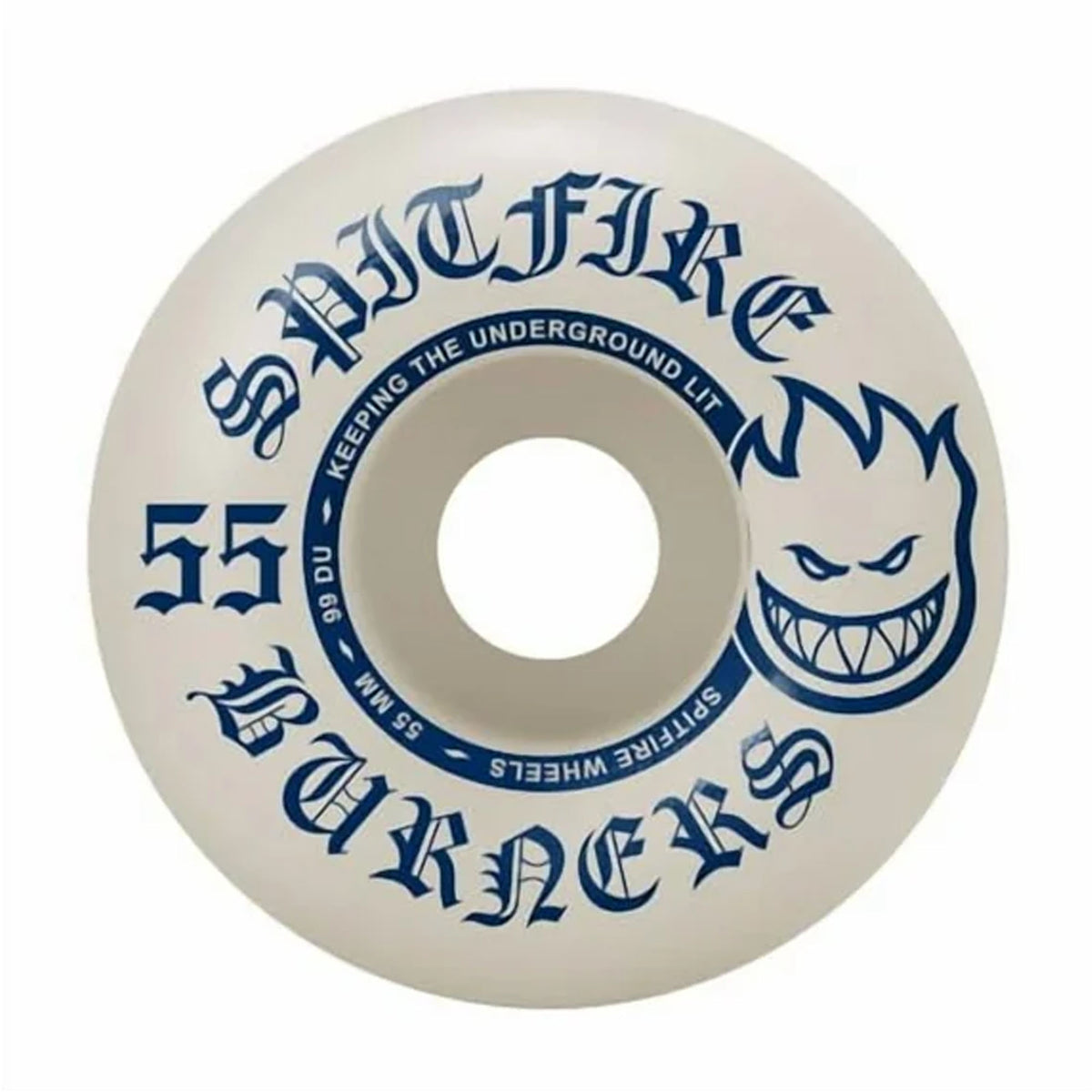 Spitfire Burners 99a 55mm Skateboard Wheels - White/Blue