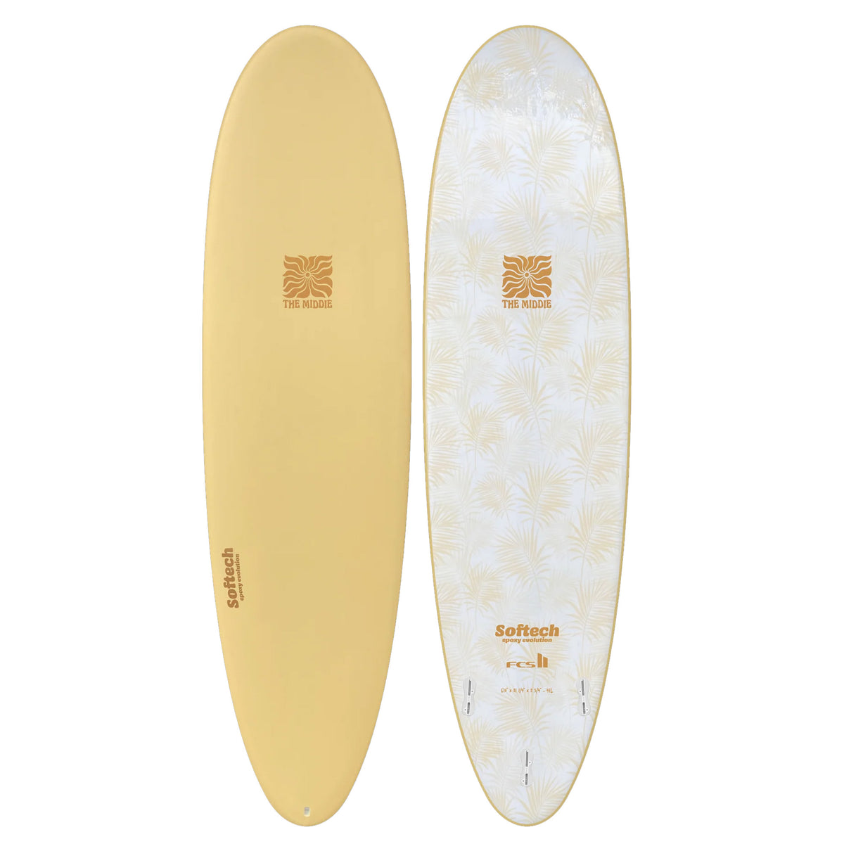 Softech The Middie 6'4 Soft Surfboard - Butter Palms