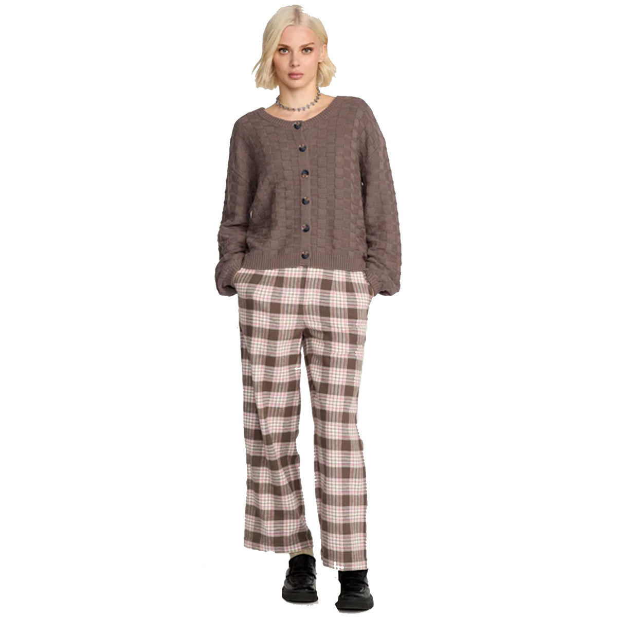 Volcom Snug Lyfe Gardigan Women's L/S Sweater - Black Plum