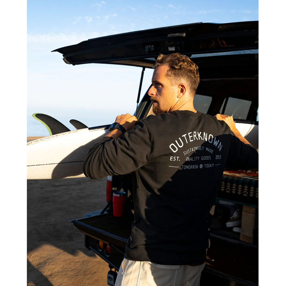 Outerknown The Team Crew Men's L/S Sweater - Charcoal