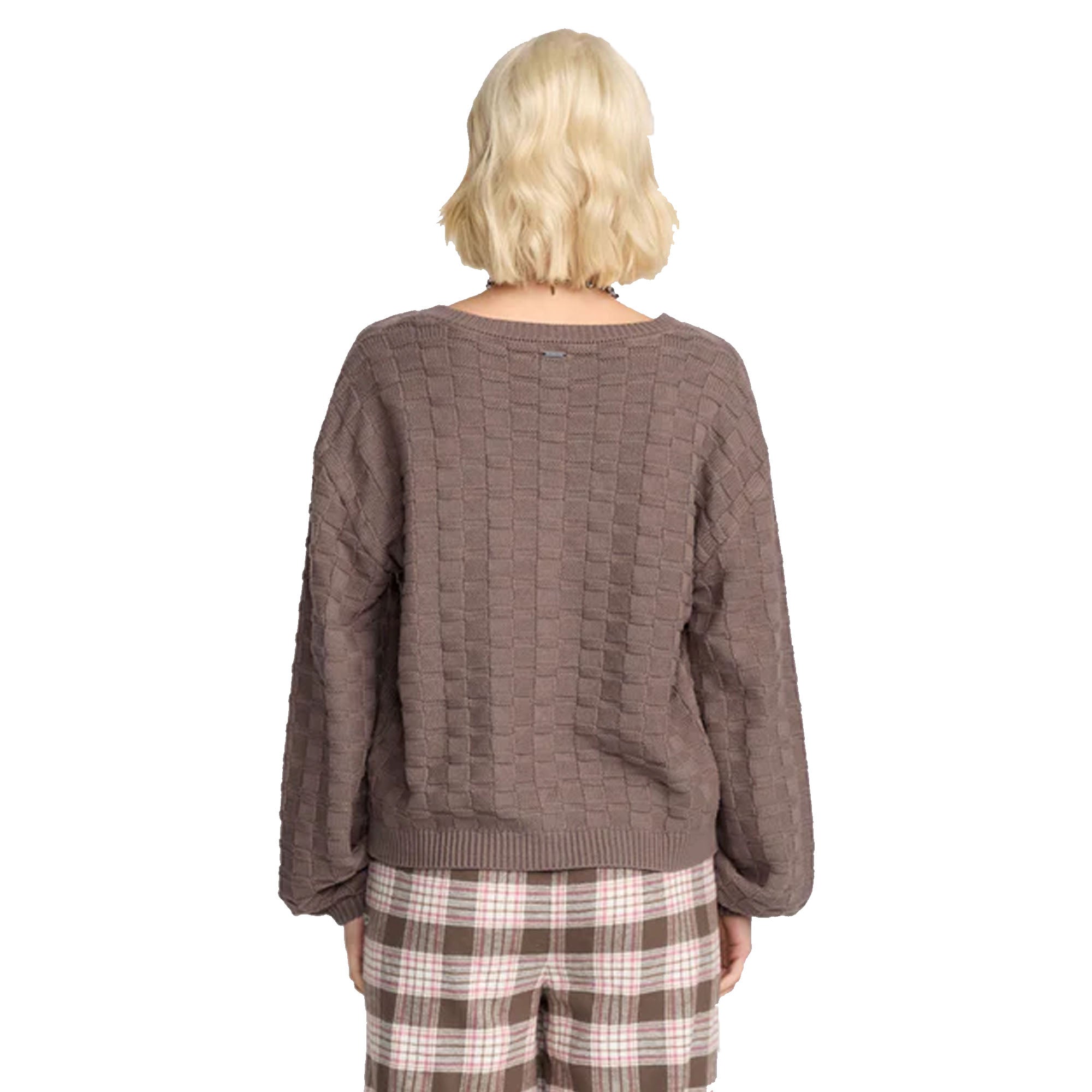 Volcom Snug Lyfe Gardigan Women's L/S Sweater - Black Plum